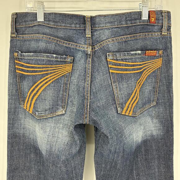 7 For All Mankind Women's Vintage Dojo Flare Jeans Sz 31 - Picture 3 of 9